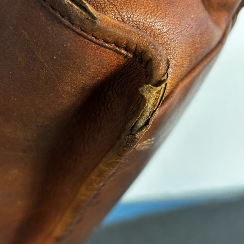 RARE Vintage Coach Brown Leather Bag Coach Stamp: 141-2126 Made In NYC - Picture 10 of 13